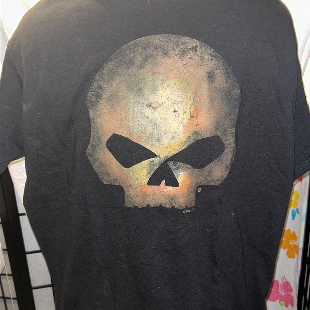 Harley-Davidson Black and Gold Skull Tee